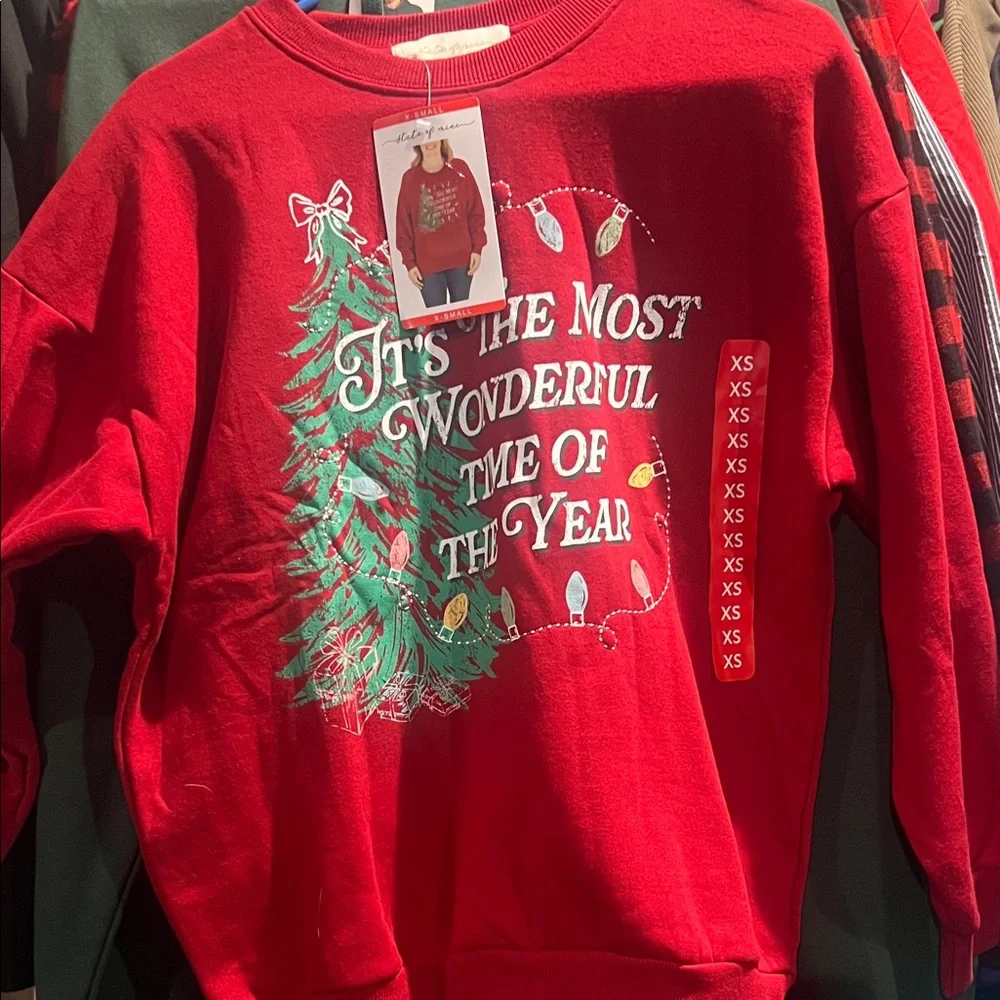 Ladies state of mind  most wonderful time of the year holiday sweatshirt - Picture 6 of 8